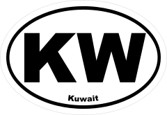 Kuwait Kw Oval Sticker
