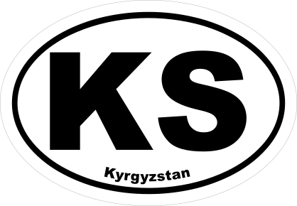Kyrgyzstan Ks Oval Sticker