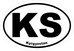 Kyrgyzstan Ks Oval Sticker