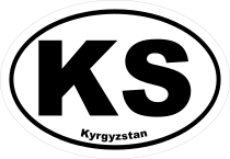 Kyrgyzstan Ks Oval Sticker