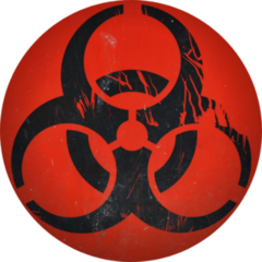 Lab Bio-hazard Warning Symbol In Red Sticker