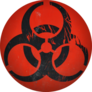 Lab Bio-hazard Warning Symbol In Red Sticker