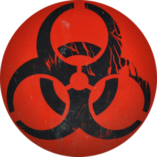 Lab Bio-hazard Warning Symbol In Red Sticker