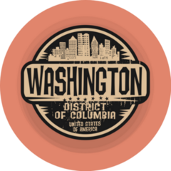 Label Of Washington, District Of Columbia Illustration Sticker