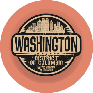 Label Of Washington, District Of Columbia Illustration Sticker