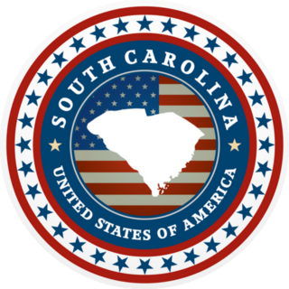 Label With Map Of South Carolina Stars Sticker