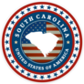 Label With Map Of South Carolina Stars Sticker