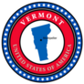 Label With Name And Map Of Vermont USA Sticker