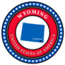 Label With Name And Map Of Wyoming Sticker