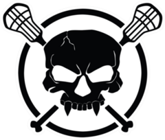 Lacrosse Black Skull Circle Stick Sticker