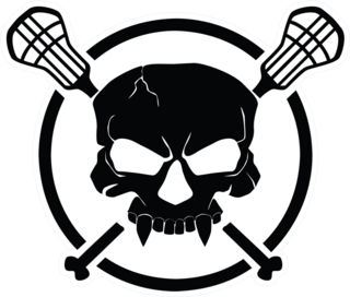 Lacrosse Black Skull Circle Stick Sticker