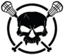 Lacrosse Black Skull Circle Stick Sticker