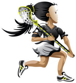 Lacrosse Girl Playing Lacrosse Sticker