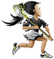 Lacrosse Girl Playing Lacrosse Sticker