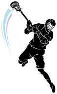 Lacrosse Leaping Player Sticker