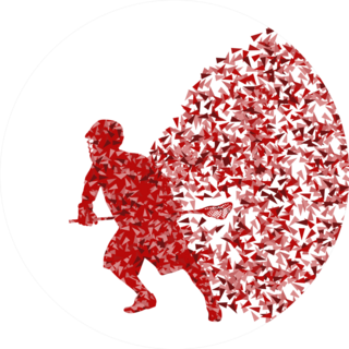 Lacrosse Player Abstract Triangle Fragments Sticker