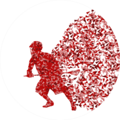 Lacrosse Player Abstract Triangle Fragments Sticker