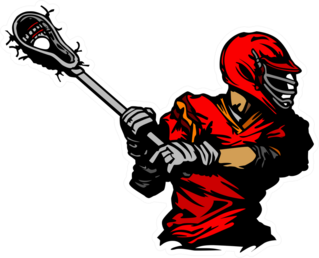 Lacrosse Player Cradling Ball Illustration Red Sticker