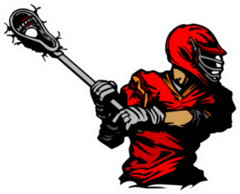 Lacrosse Player Cradling Ball Illustration Red Sticker