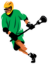 Lacrosse Player In Green Sticker