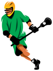 Lacrosse Player In Green Sticker