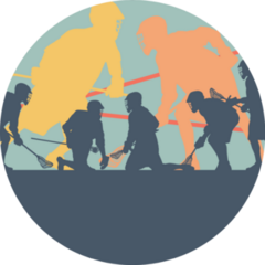 Lacrosse Player In Protective Gear Teamwork Sticker