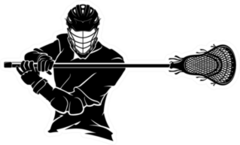 Lacrosse Player Pose Front Sticker