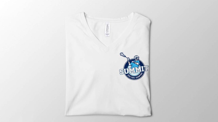 Lacrosse White V-Neck Tee Design