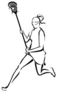 Lacrosse Woman Running Line Art Sticker