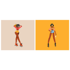 Ladies Rollerblade Sticker