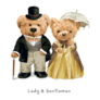Lady And Gentleman Teddy Bears Victorian Style UK Sticker