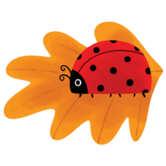 Lady Bug And Leaves In Autumn Sticker