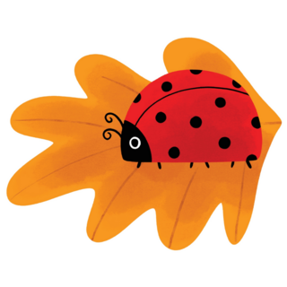 Lady Bug And Leaves In Autumn Sticker