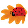 Lady Bug And Leaves In Autumn Sticker