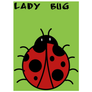Lady Bug At Green Background Sticker