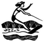Lady Water Skiing - Retro Illustration Sticker