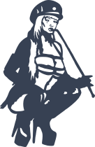 Lady With Hat And Whip Sticker