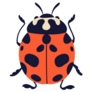 Ladybug, Beetle With Black Spots Sticker