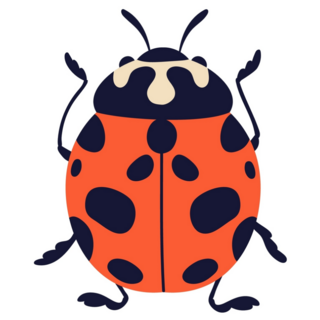Ladybug, Beetle With Black Spots Sticker