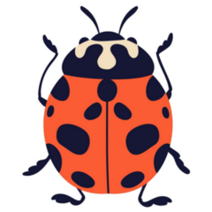 Ladybug, Beetle With Black Spots Sticker