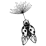 Ladybug Floating With A Dandelion Sticker