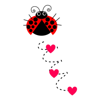 Ladybug Heart Trails Sticker