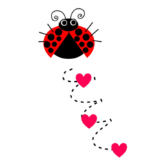 Ladybug Heart Trails Sticker