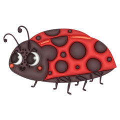 Ladybug Illustration Sticker