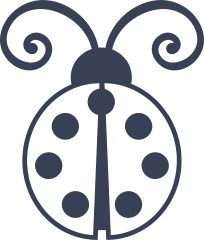 Ladybug With Curly Antennas Sticker