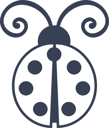 Ladybug With Curly Antennas Sticker