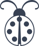 Ladybug With Swirly Antennas Sticker