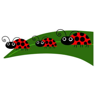 Ladybugs On A Leaf Sticker 