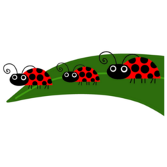 Ladybugs On A Leaf Sticker 