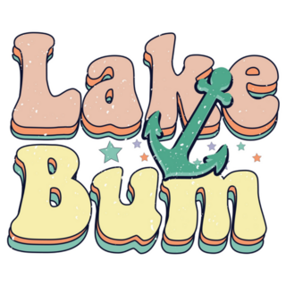 Lake Bum Cute Lettering Sticker